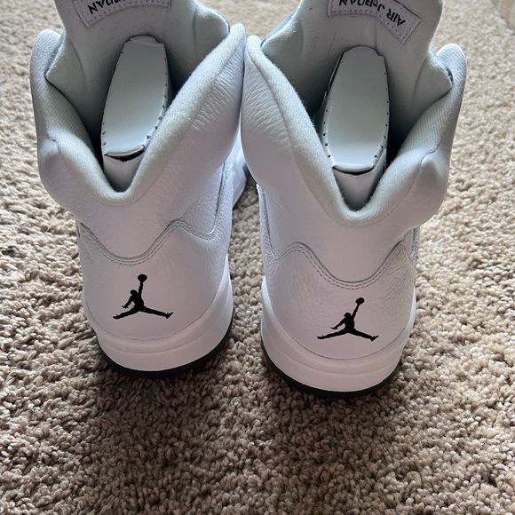 White Air Jordan 5s White metallic Lighting. Size 12, sealed in plastic bagging - Picture 3 of 5
